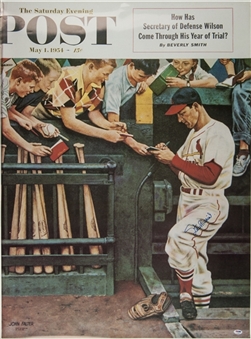 Stan Musial Signed "Saturday Evening Post" 30x40 Poster (PSA/DNA)